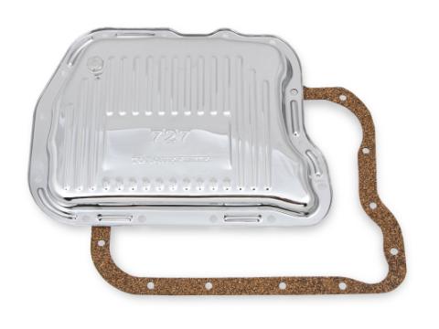 Transmission Oil Pan Chrome Fits Chrysler Torqueflite TF-727. Stock Depth and Capacity Finned Design Mr Gasket