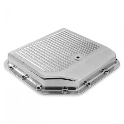 Transmission Oil Pan Polished Aluminum Fits GM TH350 Stock Depth and Capacity Finned Design Mr Gasket