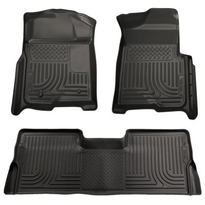 Weatherbeater Front &amp; 2nd Seat Floor Liners (Footwell Coverage) For 2008-2010 F-250/F-350 Super Duty Husky Liners