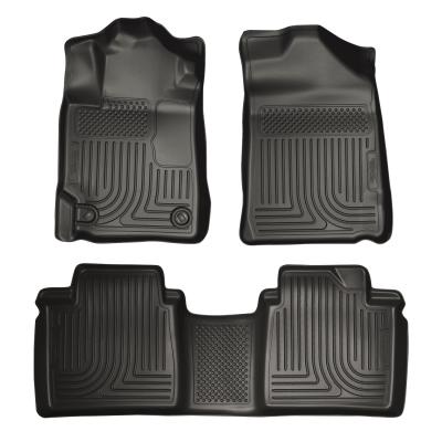 Weatherbeater Front &amp; 2nd Seat Floor Liners For 2007-2011 Camry Black Husky Liners