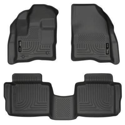 Weatherbeater Front &amp; 2nd Seat Floor Liners For 2010-2019 Taurus Black Husky Liners
