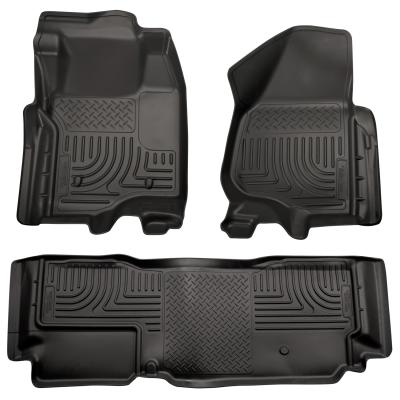 Weatherbeater Front &amp; 2nd Seat Floor Liners (Footwell Coverage) For 2011-2012 F-250/F-350 Super Duty Husky Liners