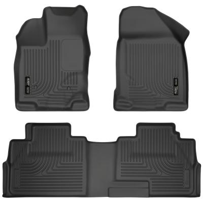 Weatherbeater Front &amp; 2nd Seat Floor Liners For 2007-2015 Edge/MKX Black Husky Liners