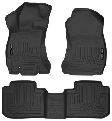 Weatherbeater Front &amp; 2nd Seat Floor Liners For 2014-2018 Forester Husky Liners