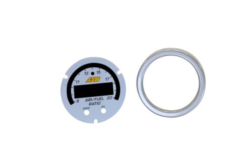 X-Series Wideband UEGO AFR Gauge Accessory Kit Silver Bezel and White AFR/Lambda Faceplate AEM Electronics