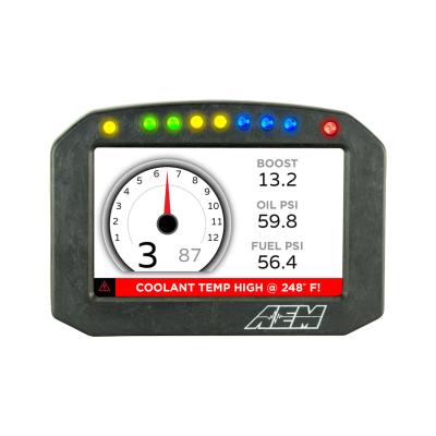CD-5FL Carbon Flat Panel Logging Display 5-inch diagonal screen, carbon fiber enclosure, wiring harness included, Does Not Include Buttons (See PN 30-3610) AEM Electronics