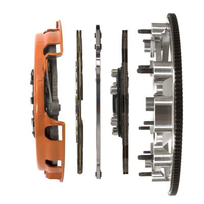 Multi-Disc Clutch and Flywheel Kit 168 Tooth Gear 0 in/oz Internally Balanced 6 Bolt Crank 1300 ft/lbs Capacity 10.4 Inch Diameter 26-Spline Fits Cadillac/Chevrolet CTS and Camaro V 6.2L Centerforce DYAD DS 10.4