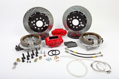 Brake System 13 Inch Rear SS4+ w/Park Brake Black 70-74 GM F Body Stock C Clip Rear End BAER Brakes