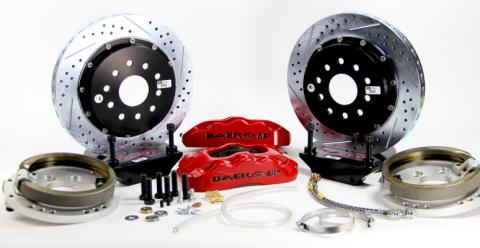 Brake System 14 Inch Rear Pro+ w/Park Brake Black 75-81 GM F Body C Clip Rear End BAER Brakes