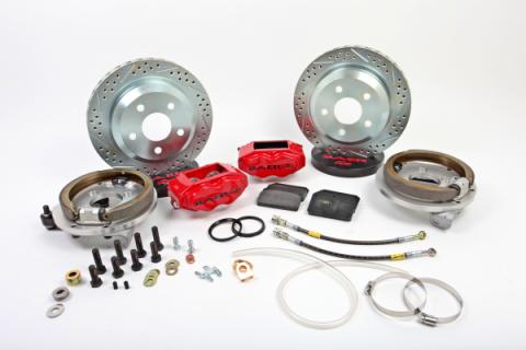 Brake System 12 Inch Rear SS4 9 Bolt with Park Brake Black 82-92 GM F Body BAER Brakes