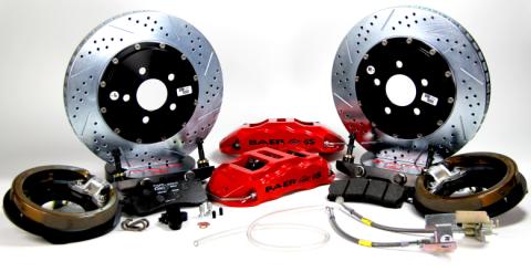 Brake System 14 Inch Rear Extreme+ with Park Brake Black 55-57 Chevy Full Size Car BAER Brakes