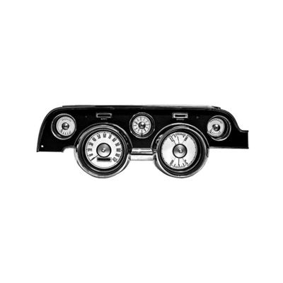 67-68 Ford Mustang White Face Gauge Appliques (11 Piece) Scott Drake
