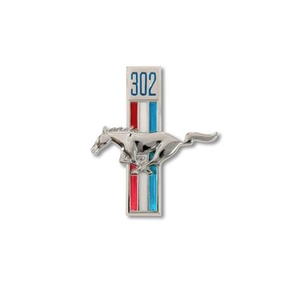 1968 Ford Mustang Fender Emblem Running Horse, 302 Pin-On Driver Side Scott Drake