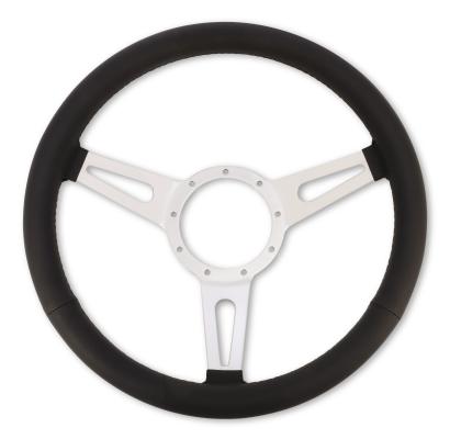 1965-1973 Ford Mustang Corso Feroce 15 Inch Black Leather Steering Wheel 9 Hole Scott Drake