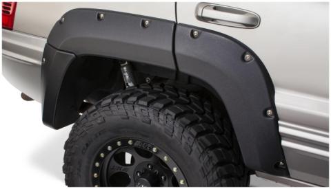 Black Jeep Cutout Style Textured Finish 4-Piece Fender Flare Set For 1999-2004 Jeep Grand Cherokee Bushwacker