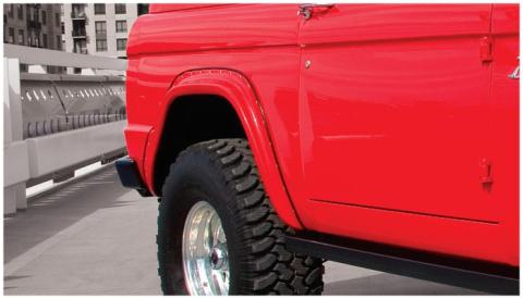 Black Cutout Style Textured Finish Rear Fender Flares For 1966-1977 Ford Bronco Bushwacker