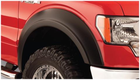 Black Extendafender Style Smooth Finish 4-Piece Fender Flare Set For 1980-1986 Ford Bronco, F150, F250, F350 Super Duty 1980-1983 F-100 Bushwacker