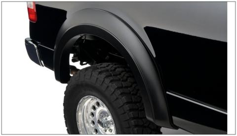 Black Extendafender Style Smooth Finish 4-Piece Fender Flare Set For 2004-2008 Ford F150 Bushwacker