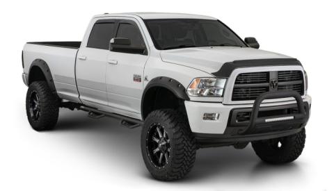 Black Max Coverage Pocket/Rivet Style Smooth Finish 4-Piece Fender Flare Set For 2009-2014 Ford F150 (Excludes Raptor) Bushwacker