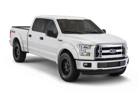 Pocket/Rivet Style Color Matched Oxford White 4-Piece Fender Flare Set For 2017-2022 Ford F250/F350 Super Duty Bushwacker