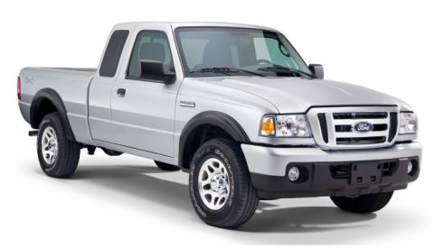 Black OE Style Smooth Finish 4-Piece Fender Flare Set For 1993-2011 Ford Ranger (Excludes FX4) Bushwacker