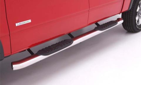5 Inch Oval Curved Nerf Bars Polished Stainless 2005-2022 Toyota Tacoma Access Cab Lund