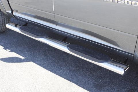 6 Inch Oval Straight Nerf Bars Polished Stainless 2009-2024 Dodge Ram 1500/2500/3500/4500/5500 Cab &amp; Chassis Crew Cab Lund