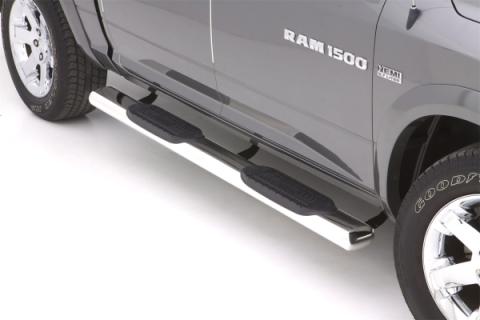 6 Inch Oval Straight Nerf Bars Polished Stainless 2009-2024 Dodge Ram 1500/2500/3500/4500/5500 Cab &amp; Chassis Crew Cab Lund