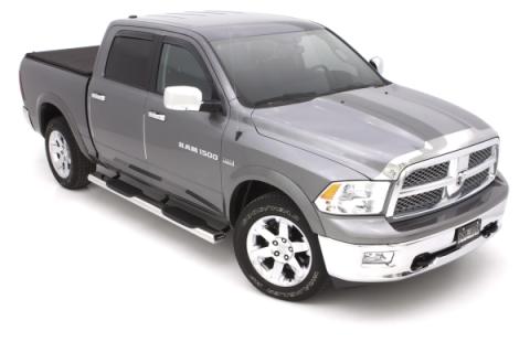 6 Inch Oval Straight Nerf Bars Polished Stainless 2009-2024 Dodge Ram 1500/2500/3500/4500/5500 Cab &amp; Chassis Crew Cab Lund