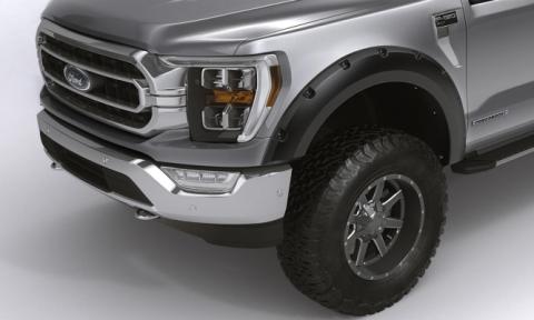 Black Forge Pocket/Rivet Textured Finish 4-Pc Fender Flare Set For 17-22 Ford F250/350/450 Bushwacker