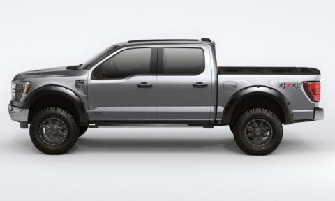 Black Forge Pocket/Rivet Textured Finish 4-Pc Fender Flare Set For 2021-2022 Ford F150 Will Not F150 Lightning Bushwacker
