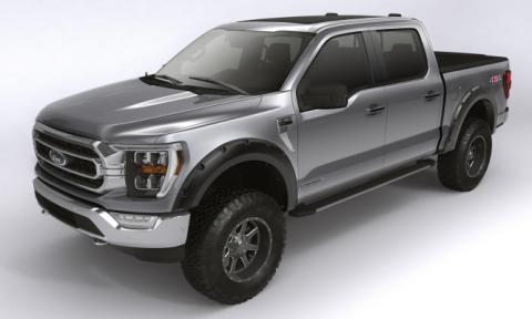 Black Forge Pocket/Rivet Textured Finish 4-Pc Fender Flare Set For 04-08 Ford F150 Excludes Stepside Bushwacker