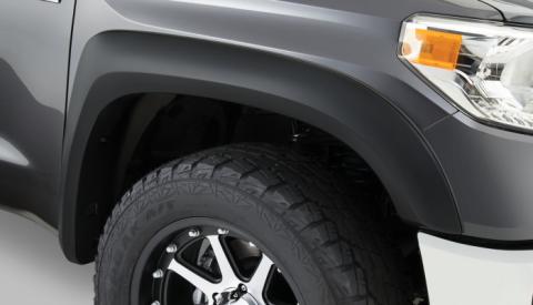 Black Extendafender Style Smooth Finish Front Fender Flares For 2014-2021 Toyota Tundra Bushwacker