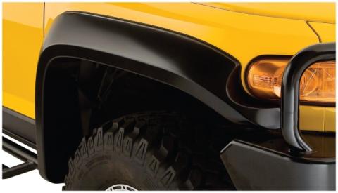 Black Extendafender Style Smooth Finish 4-Piece Fender Flare Set For 2007-2014 Toyota Fj Cruiser Bushwacker