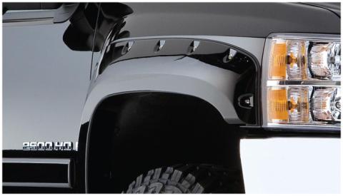 Black Cutout Style Smooth Finish Front Fender Flares For 1973-1980 Blazer/Jimmy 1975-1980 K10/K20 Suburban 1975-1978 C1500/C25 Suburban Bushwacker