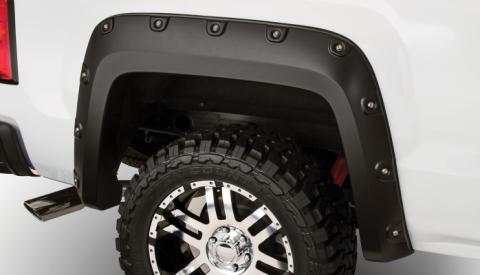 Black Cutout Style Smooth Finish 4-Piece Fender Flare Set For 2007-2013 GMC Sierra 1500 Fits 69.3 Inch Bed Bushwacker