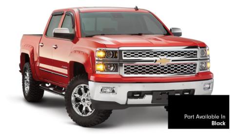 Pocket/Rivet Style Color Matched Black 4-Piece Fender Flare Set For 2016-2018 Silverado 1500 Fits 69.3 Inch Bed Bushwacker