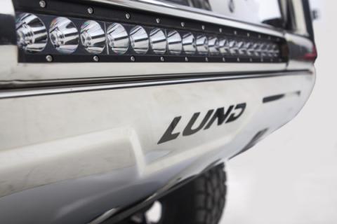 Bull Bar with LED Light Bar 3.5 Inch Oval Polished Stainless Steel 2016-2022 Toyota Tacoma Lund