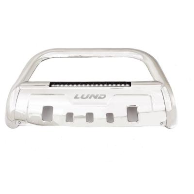 Bull Bar with LED Light Bar 3.5 Inch Oval Polished Stainless Steel 2016-2022 Toyota Tacoma Lund