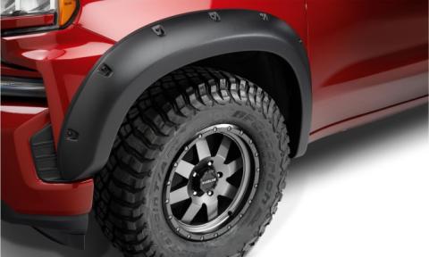 Black Forge Pocket/Rivet Textured Finish 4-Pc Fender Flare Set For 07-13 GMC Sierra 1500 Bushwacker