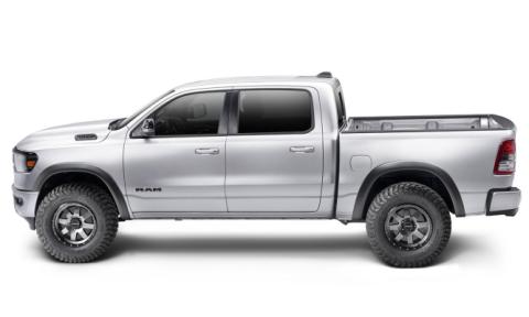Black Extendafender Style Smooth Finish Rear Fender Flares For 2019-2022 Ram 1500 Will Not Fit Rebel And Trx Models Bushwacker