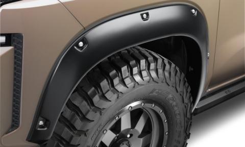 Black Pocket/Rivet Style Smooth Finish 4-Piece Fender Flare Set For 22-26 Nissan Frontier Bushwacker