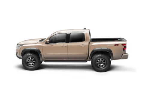 Black Pocket/Rivet Style Smooth Finish 4-Piece Fender Flare Set For 22-26 Nissan Frontier Bushwacker