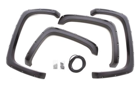 Rivet Style Fender Flare Set Front and Rear, Smooth, 4-Piece Set 2015-2017 Ford F-150 Fleetside Lund