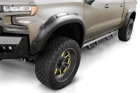 Rivet Style Fender Flare Set Front and Rear, Smooth, 4-Piece Set 2019-2022 Silverado 1500 Lund
