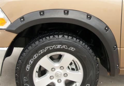 Rivet Style Fender Flare Set Front, Textured, 2-Piece Set 2009-2018 Dodge Ram 1500 Lund