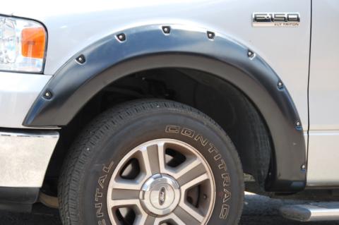 Rivet Style Fender Flare Set Front and Rear, Textured, 4-Piece Set 2004-2008 Ford F-150 Fleetside Lund