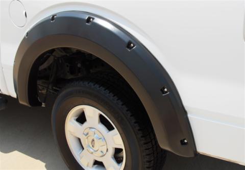 Rivet Style Fender Flare Set Rear, Textured, 2-Piece Set 2009-2014 Ford F-150 Fleetside Lund