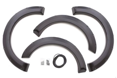 Rivet Style Fender Flare Set Front and Rear, Textured, 4-Piece Set 2011-2016 Ford F-250 Super Duty/F-350 Super Duty Fleetside Lund