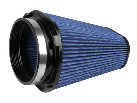 Track Series Intake Replacement Air Filter w/ Pro 5R Media - Carbon Fiber top (7-1/2x5-1/2) Inch F x (9x7) Inch B x (5-3/4x3-3/4) Inch T (Carbon Fiber) x 10 Inch H aFe Power